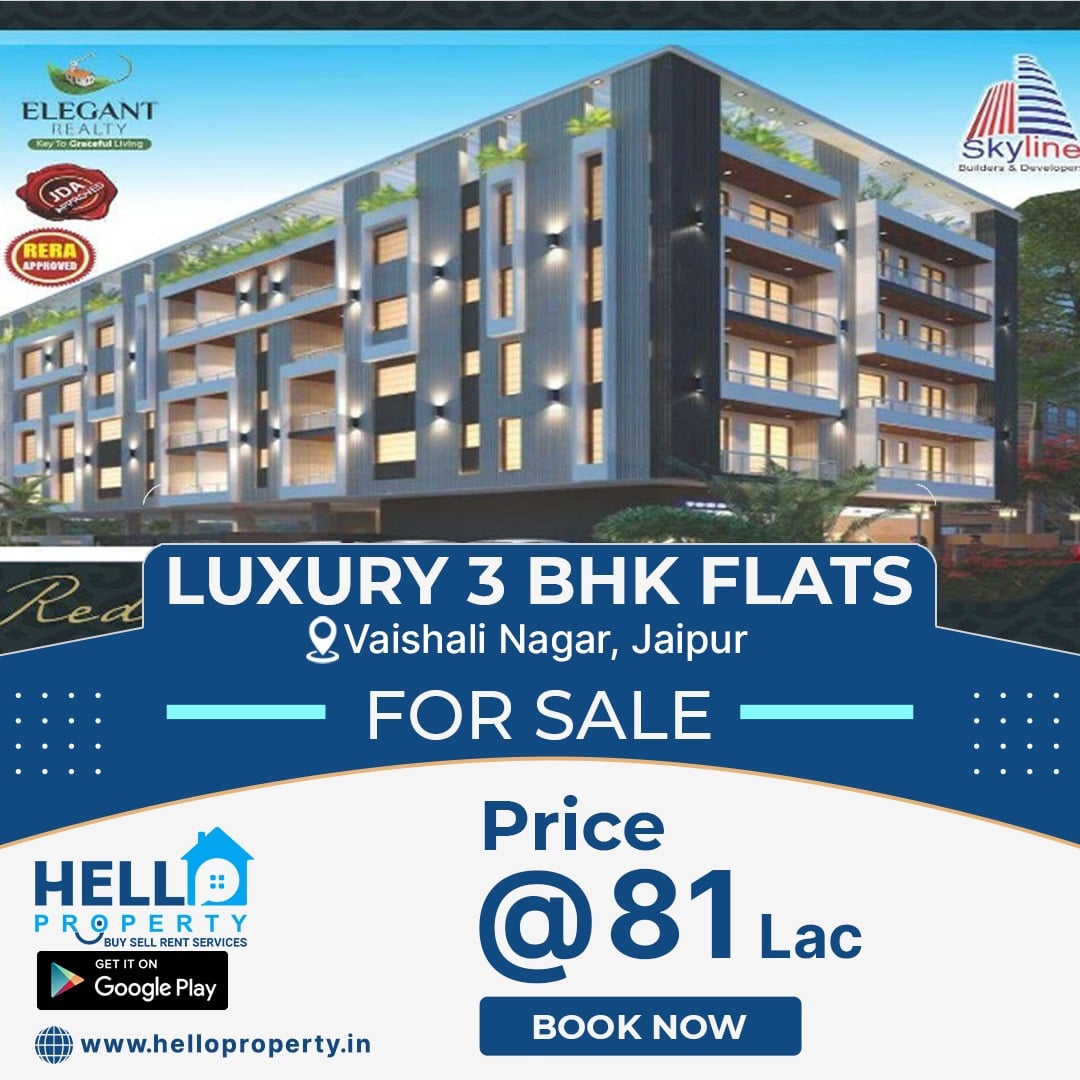 #ELEGANT_WONDER 🤩 #3BHK #Flats offering a #luxury living space for privileged few #families at one of the most posh #location in #Jaipur where life is a #celebration all year around